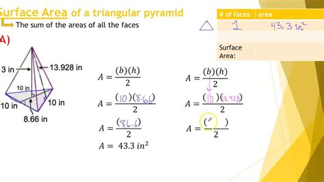 Surface Area Of Triangular Pyramid Worksheets