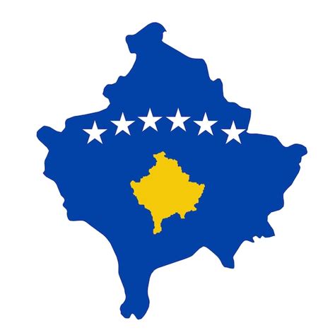 Premium Photo | Kosovo flag map country outline with national flag