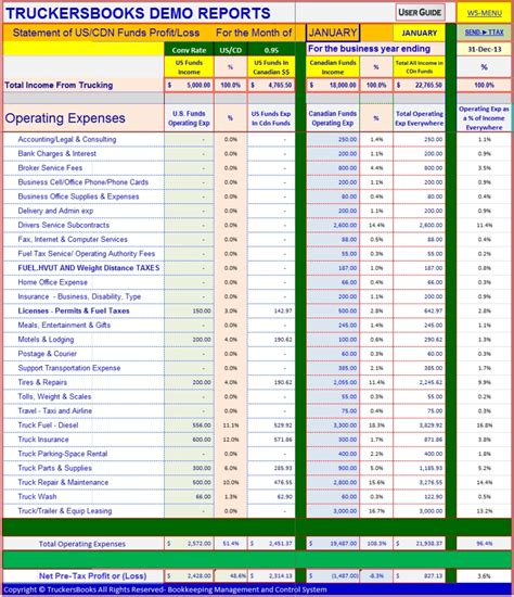 Truck Driver Expense Spreadsheet Spreadsheet Softwar truck driver ...