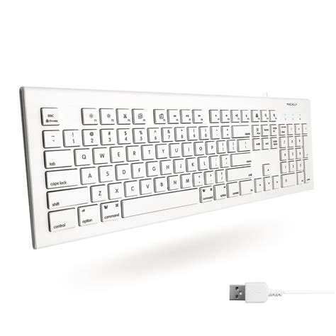 Buy Macally Full Size USB Wired Keyboard for Mac and PC - Plug & Play ...