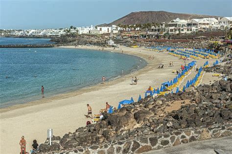 Puerto Del Carmen Beach Near Lanzarote Editorial Stock Image - Image of beaches, vacation: 246231194