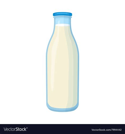 Bottle of milk icon cartoon style Royalty Free Vector Image