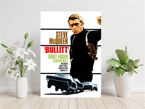 Bullitt Steve McQueen Classic Movie Art Large Poster Print | Etsy