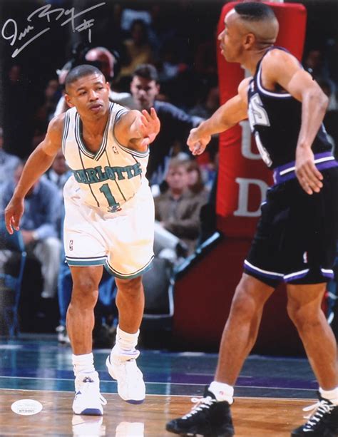 Muggsy Bogues Signed Charlotte Hornets 11x14 Photo (JSA COA) | Pristine ...