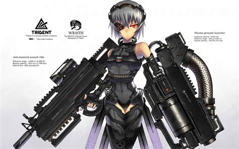 Wallpaper : anime girls, weapon, original characters, Toy, assault rifle, machine gun, GiA ...