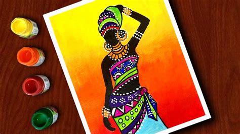 Tribal Art painting for beginners | Folk Art | Tribal Art - YouTube