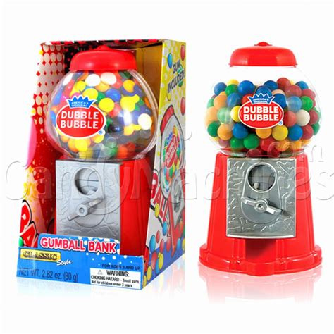 Classic Vintage Red Bubble Gum Machine Bank 50 Gumballs Included Candy ...