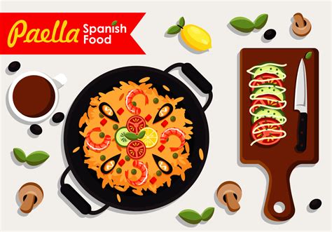 Paella Spanish Food 137247 Vector Art at Vecteezy