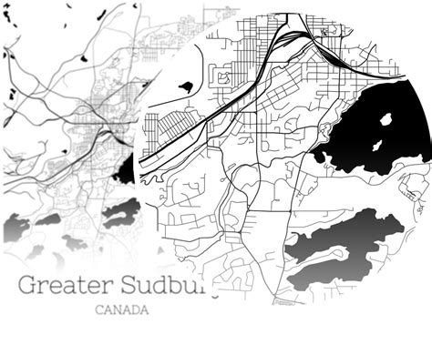 Greater Sudbury Map INSTANT DOWNLOAD Greater Sudbury Canada | Etsy