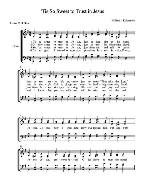 Trust in jesus, Sheet music, Jesus