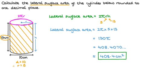 Question Video: Calculating the Lateral Surface Area of a Cylinder ...