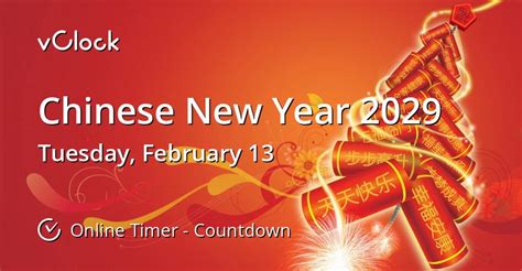 When is Chinese New Year 2029 - Countdown Timer Online - vClock