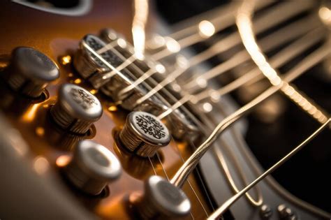 Premium AI Image | Closeup of electric guitar strings with their twangy and metallic sound ...