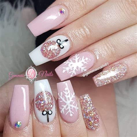 Pink Christmas Themed Nails