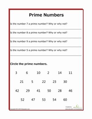 Practice with Prime Numbers | Worksheet | Education.com | Prime numbers ...