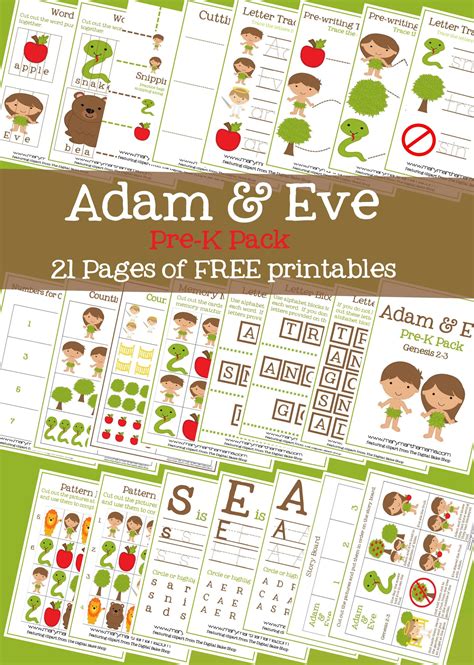 adam and eve prek pack – Mary Martha Mama