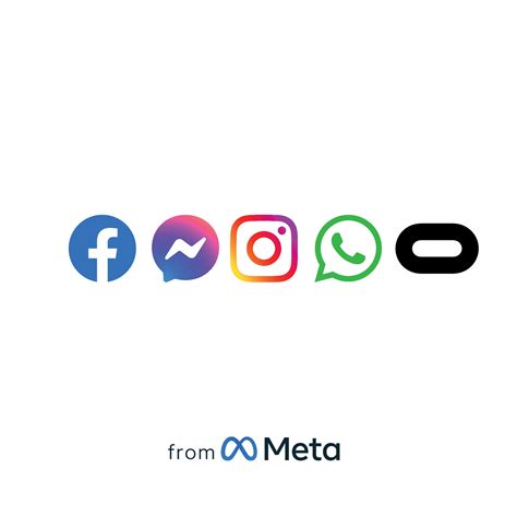 Metaverse all apps icons logos , facebook, instagram messenger, portal, facebook portal, oculus ...