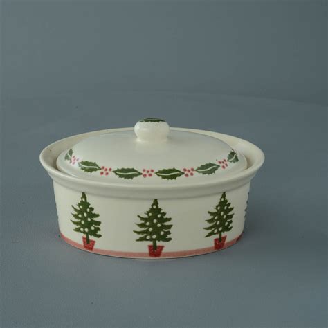 Butter dish oval Medium Christmas Tree | Brixton Pottery