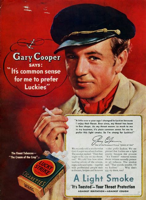 Lucky Strike 1937 | Vintage advertisements, Gary cooper, Vintage ads