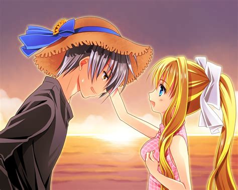 Anime Couple At Sunset-Cartoon design wallpaper Preview | 10wallpaper.com