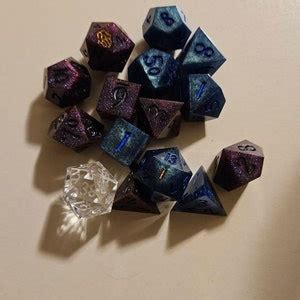 Celestial Crystal Dice Set for Dnd 7 Piece Sharp Edge Resin - Etsy