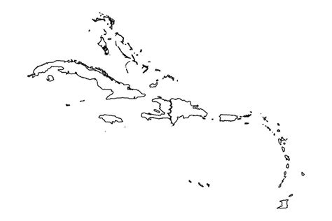 Outline Sketch Map of Caribbean With States and Cities 25843926 Vector ...