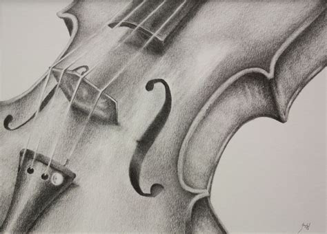 11x14 Graphite Smooth Tone Still Life: drawing. "Stringed Melody" | Violin art drawing ...