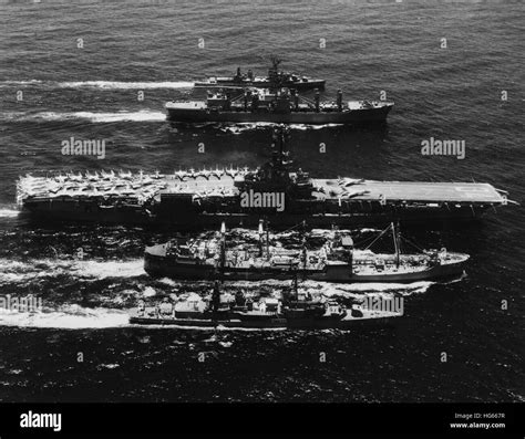 Fleet replenishment ships Black and White Stock Photos & Images - Alamy