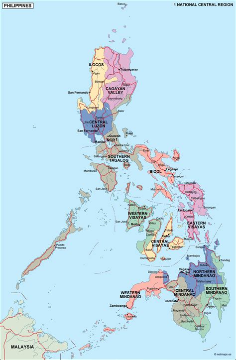 philippines political map. Eps Illustrator Map