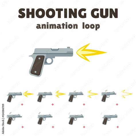 Gun shoot animation Stock Vector | Adobe Stock