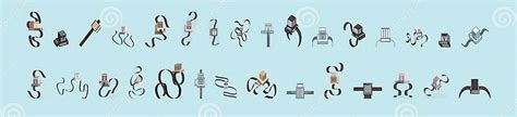 Set of Tefillin Cartoon Icon Design Template with Various Models ...