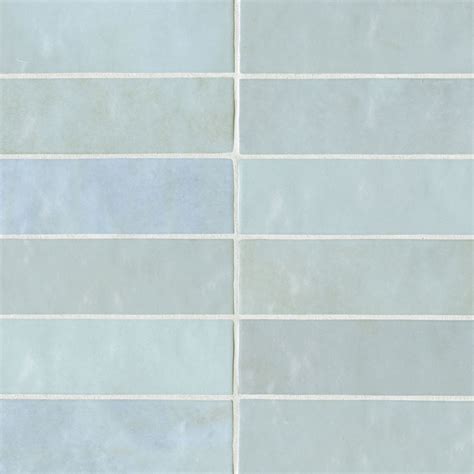 Cloé 2.5" x 8" Ceramic Tile in Baby Blue | Bedrosians Tile & Stone