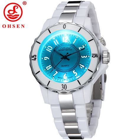 OHSEN Hodinky Women's White Luxury Waterproof Sports Watches 7 Multi ...