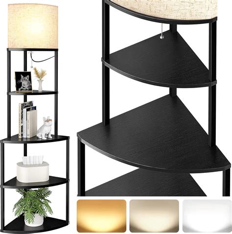 addlon Floor lamp with Shelves Plus, 5-Tier Corner lamp with 3 Color ...