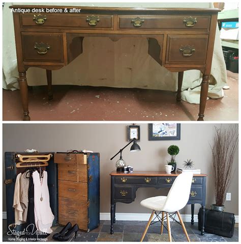 Vintage desk makeover - Staged for Upsell