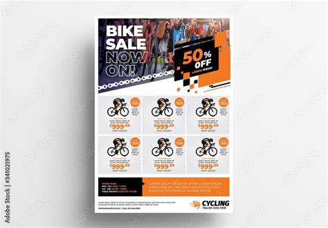 Cycling Shop Poster Layout with Product Grid Layout Stock Template ...