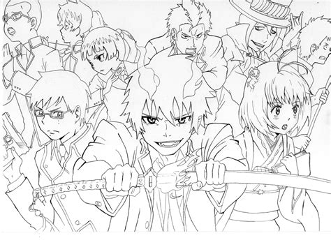 Blue Exorcist Characters Coloring Page Coloring Pages