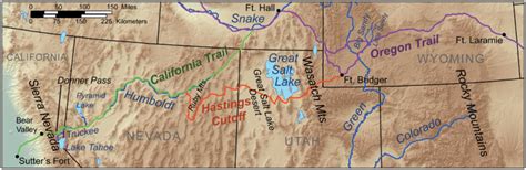 File:Donner route map. | Donner party, Map, Homeschool history