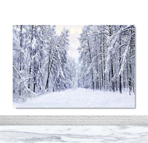 Winter Snowy Forest Photography Backdrop Christmas New Year - Etsy