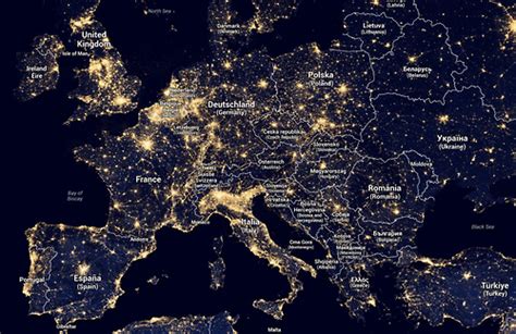 dduane | Digital cartography, Light pollution map, Europe map