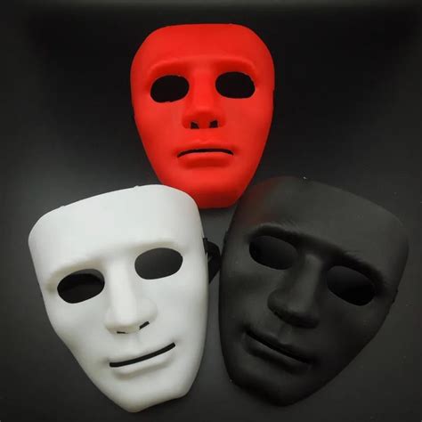 FANKASI New Halloween Mask Party DIY Scary Masks Solid Color Full Face Cosplay Masquerade Mime ...