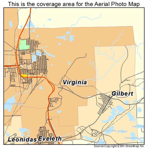 Aerial Photography Map of Virginia, MN Minnesota