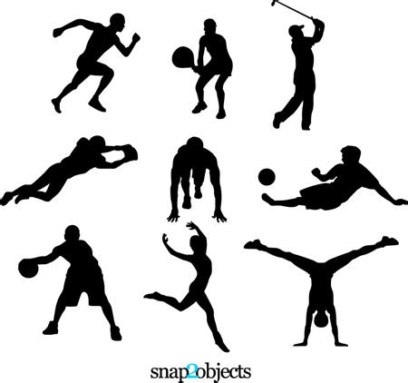9 Free Sports Vector Silhouettes | snap2objects