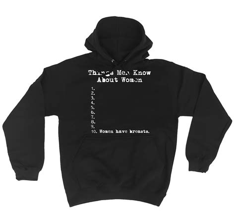 Funny Hoodie Things Men Know About Women Guy Adult Hoodies Hoody Jumper ...