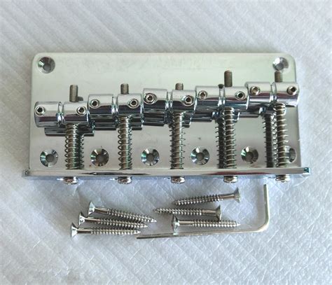 Free Shipping Bass parts bass bridge chrome color 5 string bass bridge-in Guitar Parts ...