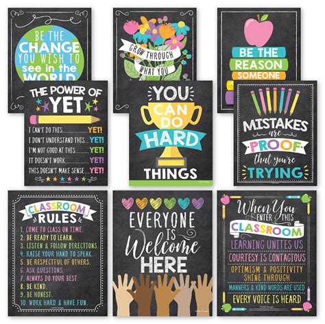 Buy 9 Colorful Classroom Decor Signs - Welcome Sign For Classroom ...