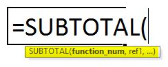 SUBTOTAL in Excel (Formula, Examples) | Uses of SUBTOTAL Function