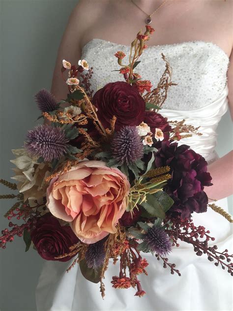 Fall Wedding Bouquet Silk Wedding Bouquet Rustic Bridal - Etsy | Rustic ...