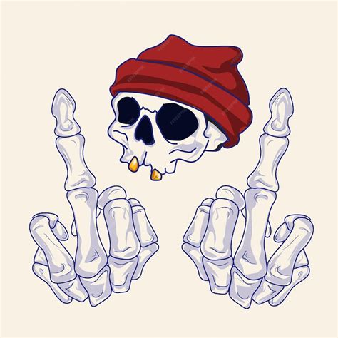 Skeleton Middle Finger Drawing