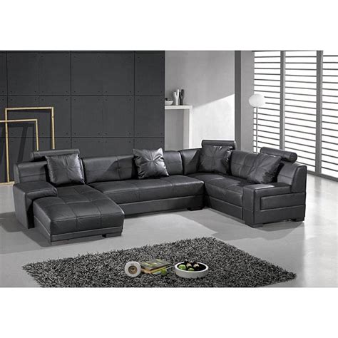 Houston Black Leather 3-piece Sectional Set - 13193156 - Overstock.com ...